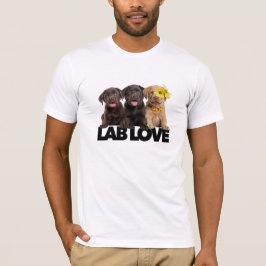 Camiseta Lab Love labrador retriever chocolate preto amarel