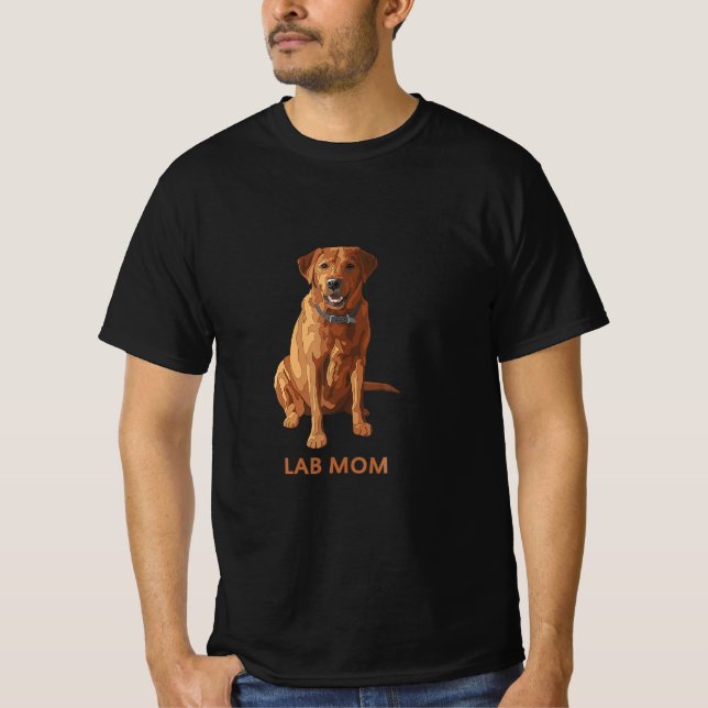 Camiseta Lab Mãe Fox Red Labrador Retriever Cachorro (Frente)
