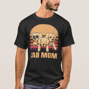 Camiseta Lab Mãe Labrador Amarelo Retriever Vintage Dog Ret