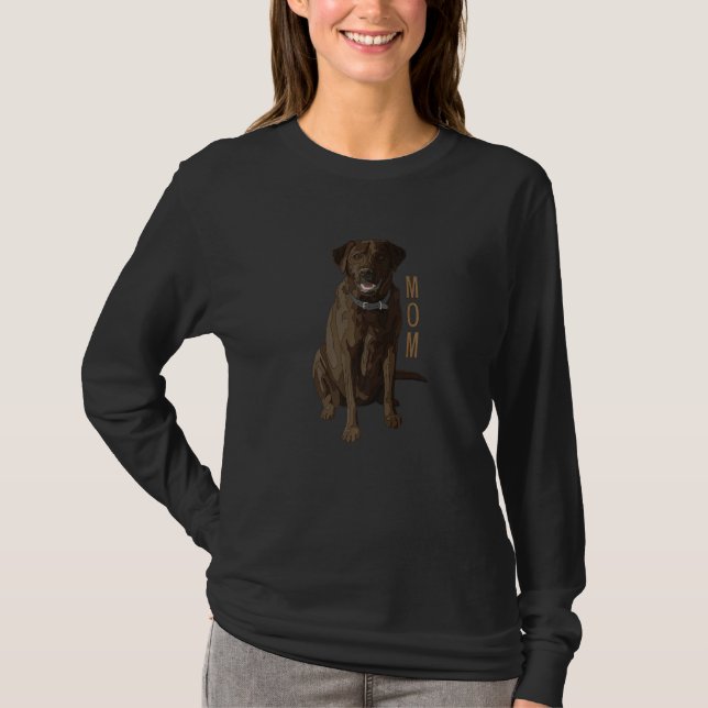 Camiseta Lab Mom Chocolate Labrador Retriever Dog Lover Gif (Frente)