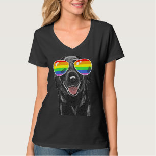 Camiseta Lab Negro Orgulho gay Sinalizador de Cachorros LGB
