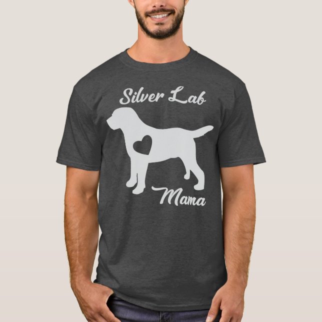 Camiseta Lab Prata Ororgulhosa Mamã Mãe Labrador Retriever  (Frente)
