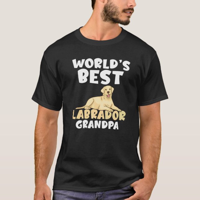 Camiseta Lab Retriever Worlds Best Labrador Grandpa (Frente)