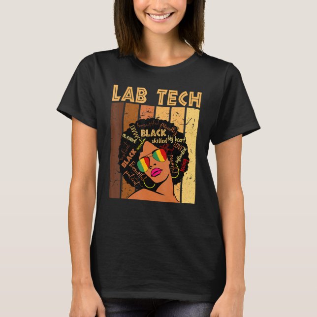 Camiseta Lab Tech Afro Afro-Americana História Negra (Frente)