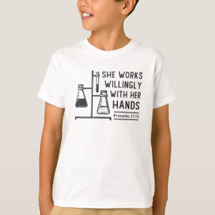 Camiseta Lab Tech Ela Trabalha Com Vontade Em Técnicas Labo
