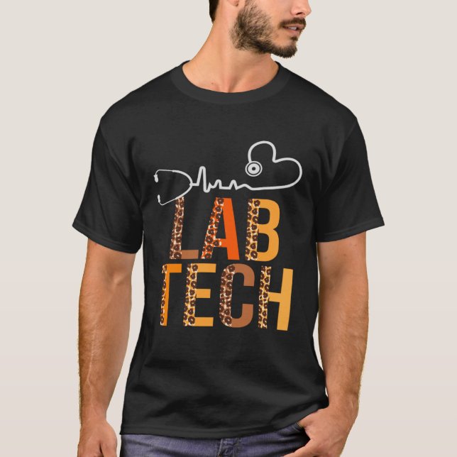 Camiseta Lab Tech Leopard Heartbeat Appreciation Women Fall (Frente)
