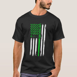 Camiseta Lab Tech Life Enfermeira American Flag Shamrock Ru