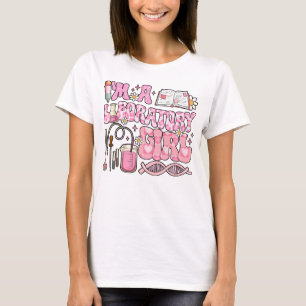 Camiseta Lab Tech Sou uma garota de laboratório Ciência no