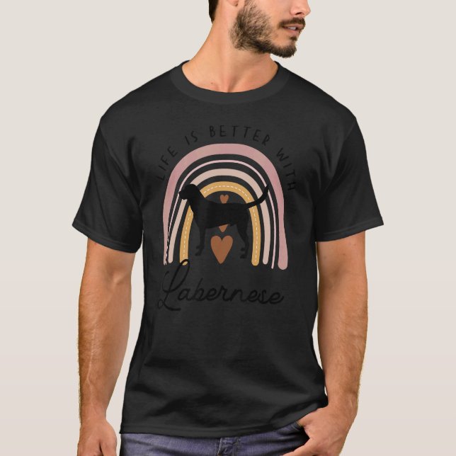 Camiseta Labernese Rainbow Dog Mãe (Frente)