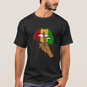 Camiseta Lábios Africanos Bandeira África História Negra Or