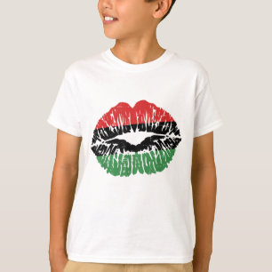 Camiseta Lábios Africanos Bandeira Melanin Black History Mo