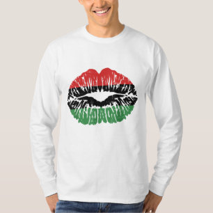 Camiseta Lábios Africanos Bandeira Melanin Black History Mo