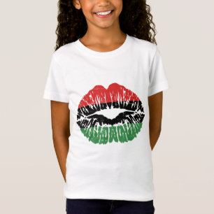 Camiseta Lábios Africanos Bandeira Melanin Black History Mo