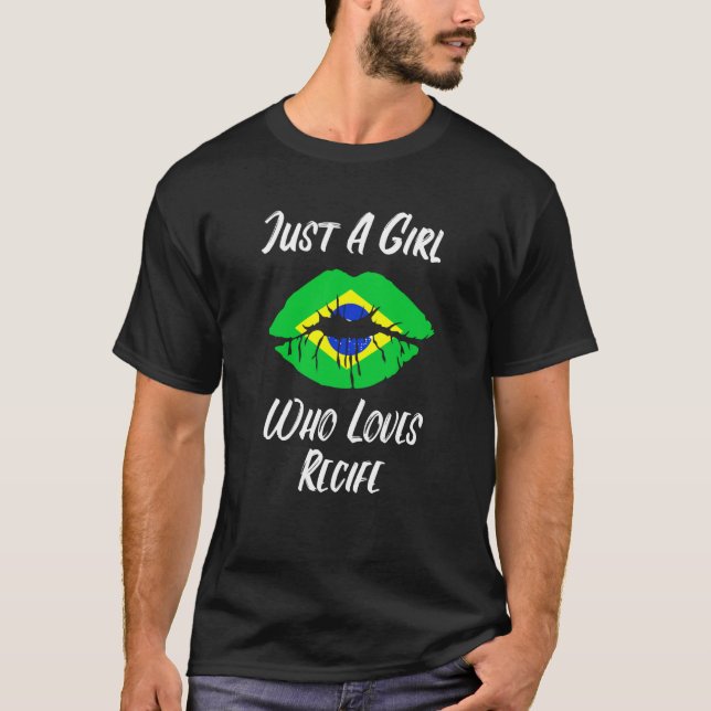 Camiseta Lábios Amam Bandeira Brasileira Recife (Frente)