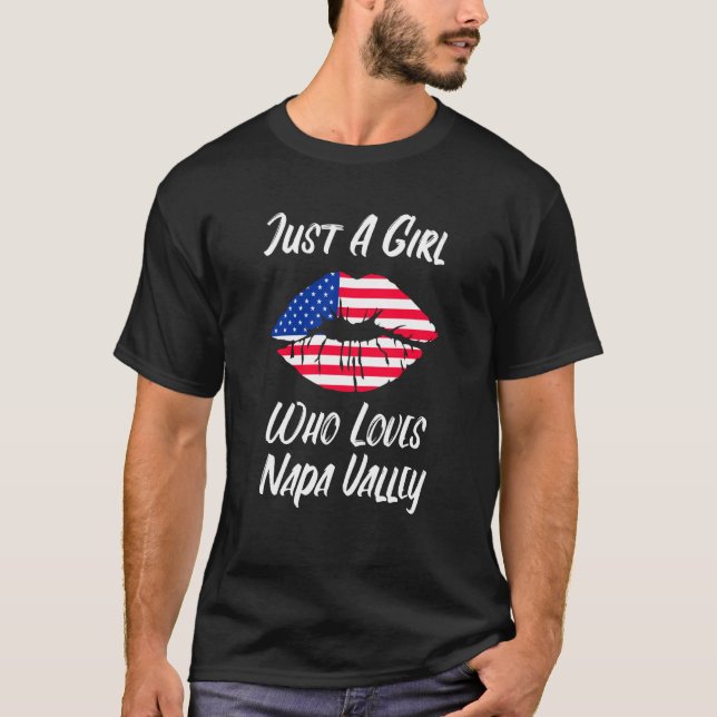 Camiseta Lábios Amor Bandeira Americana Napa Valley (Frente)