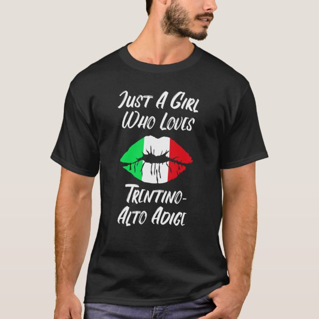 Camiseta Lábios Amor Bandeira Italiana Trentino Alto Adige (Frente)