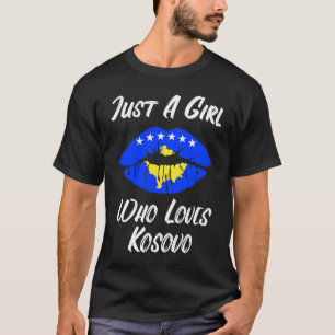 Camiseta Lábios Amor Bandeira Kosovo
