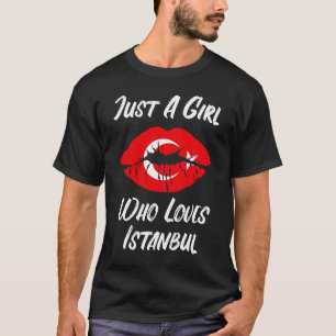 Camiseta Lábios Amor Bandeira Turca Istambul