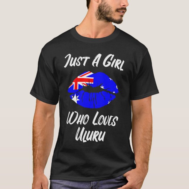 Camiseta Lábios Amor Boca Austrália Bandeira Uluru (Frente)