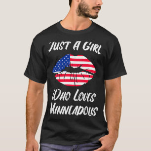 Camiseta Lábios Amor Boca Bandeira Americana Minneapolis