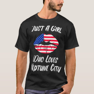 Camiseta Lábios Amor Boca Bandeira Americana Neptune