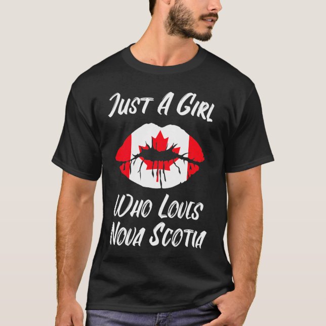 Camiseta Lábios Amor Boca Bandeira Canadense Nova Escócia (Frente)