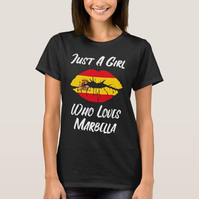 Camiseta Lábios Amor Boca Bandeira Espanhola Marbella (Frente)