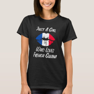 Camiseta Lábios Amor Boca Bandeira Francesa Guiana Francesa