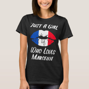 Camiseta Lábios Amor Boca Bandeira Francesa Marselha