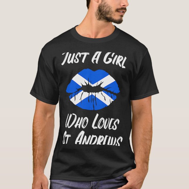 Camiseta Lábios Amor Boca Ruas de Bandeiras Escocesas Andre (Frente)