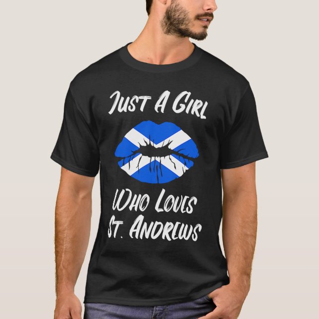 Camiseta Lábios Amor Boca Ruas de Bandeiras Escocesas Andre (Frente)