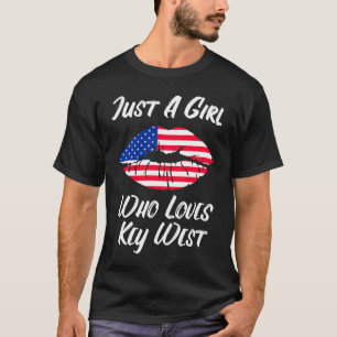 Camiseta Lábios Amor Norte Americano Flag Key West