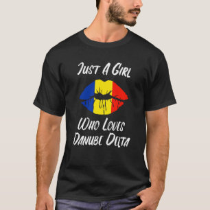 Camiseta Lábios Amor Romeno Bandeira Danúbio