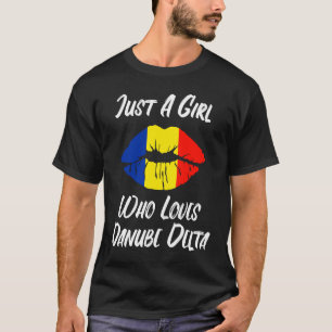 Camiseta Lábios Amor Romeno Bandeira Danúbio
