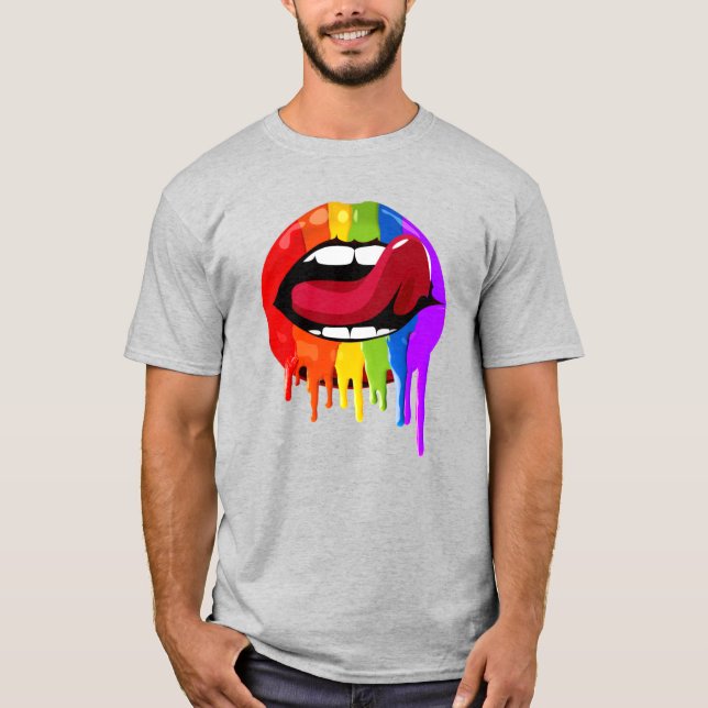 CAMISETA LÁBIOS ARCO-ÍRIS (Frente)