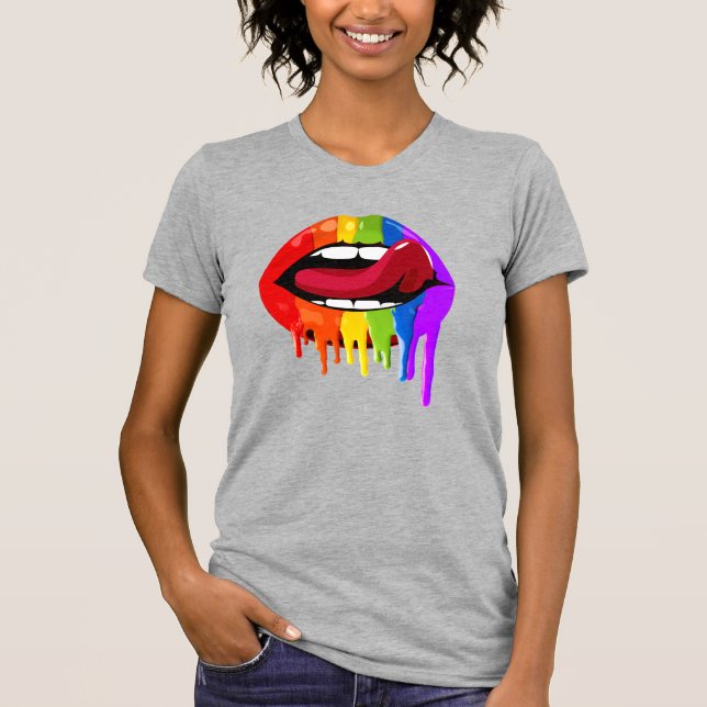 CAMISETA LÁBIOS ARCO-ÍRIS (Frente)