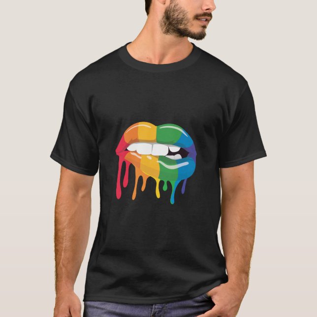 Camiseta Lábios arco-íris (Frente)