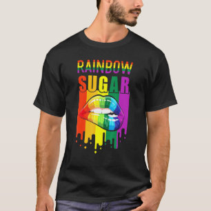 Camiseta Lábios Arco-Íris Homens Orgulho gay americanos Mul