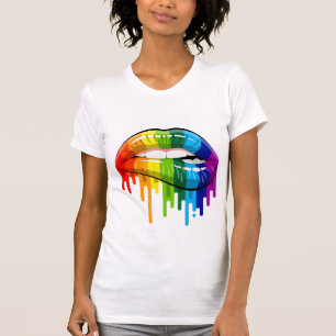Camiseta Lábios arco-íris T-Shirt