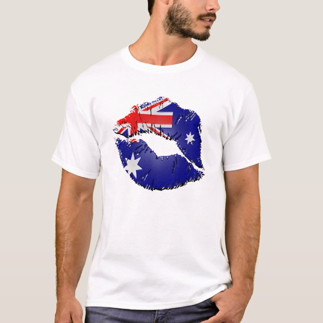 Camiseta Lábios australianos da bandeira (Frente)