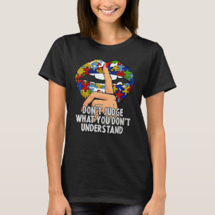 Camiseta Lábios Autismo não julgam o que você não entende