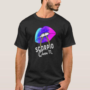 Camiseta Lábios Azuis Roxos Escorpião Rainha Novembro Ocaba