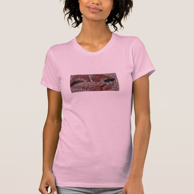 Camiseta Lábios Beijantes (Palavra L) (Frente)