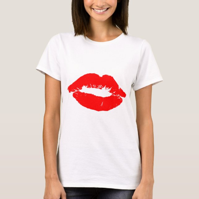 Camiseta Lábios Beijos Red Lipstick Love Namorados (Frente)