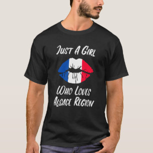 Camiseta Lábios Boca Ama Bandeira Francesa Alsace