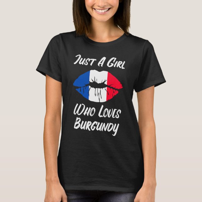 Camiseta Lábios Boca Ama Bandeira Francesa Borgonha (Frente)