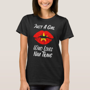 Camiseta Lábios Boca Ama Bandeira Vietnamita Nha Trang