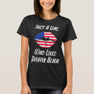 Camiseta Lábios Boca Amor Bandeira Americana Pfeiffer Beach