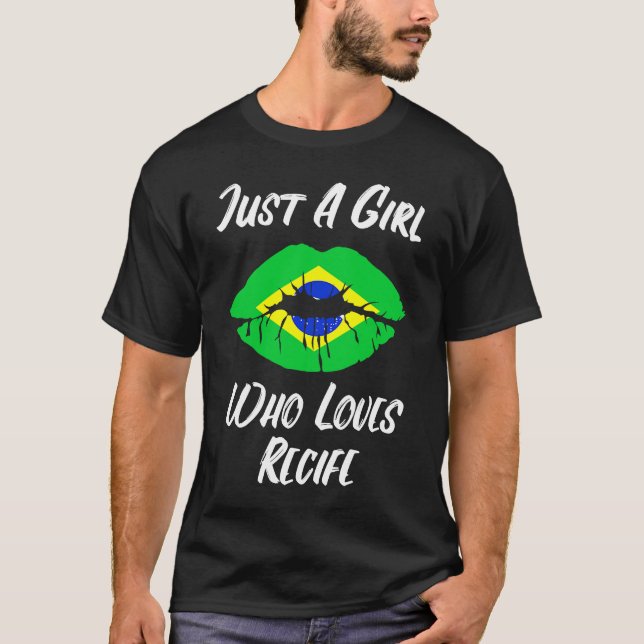 Camiseta Lábios Boca Amor Bandeira Brasileira Recife (Frente)