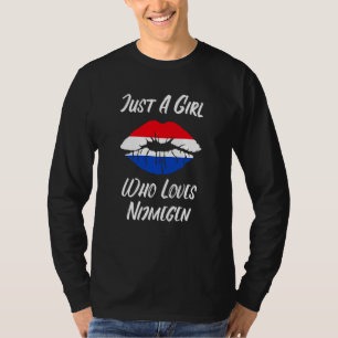 Camiseta Lábios Boca Amor Bandeira da Holanda Nijmegen